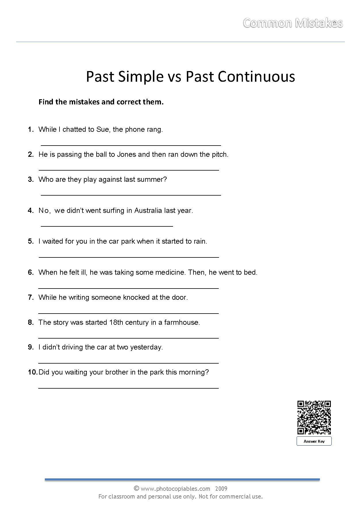 Past and continuous simple past Past Simple
